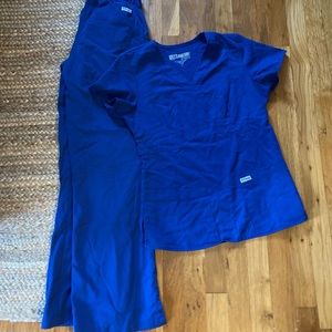Greys anatomy navy blue scrub set (top and bottom)